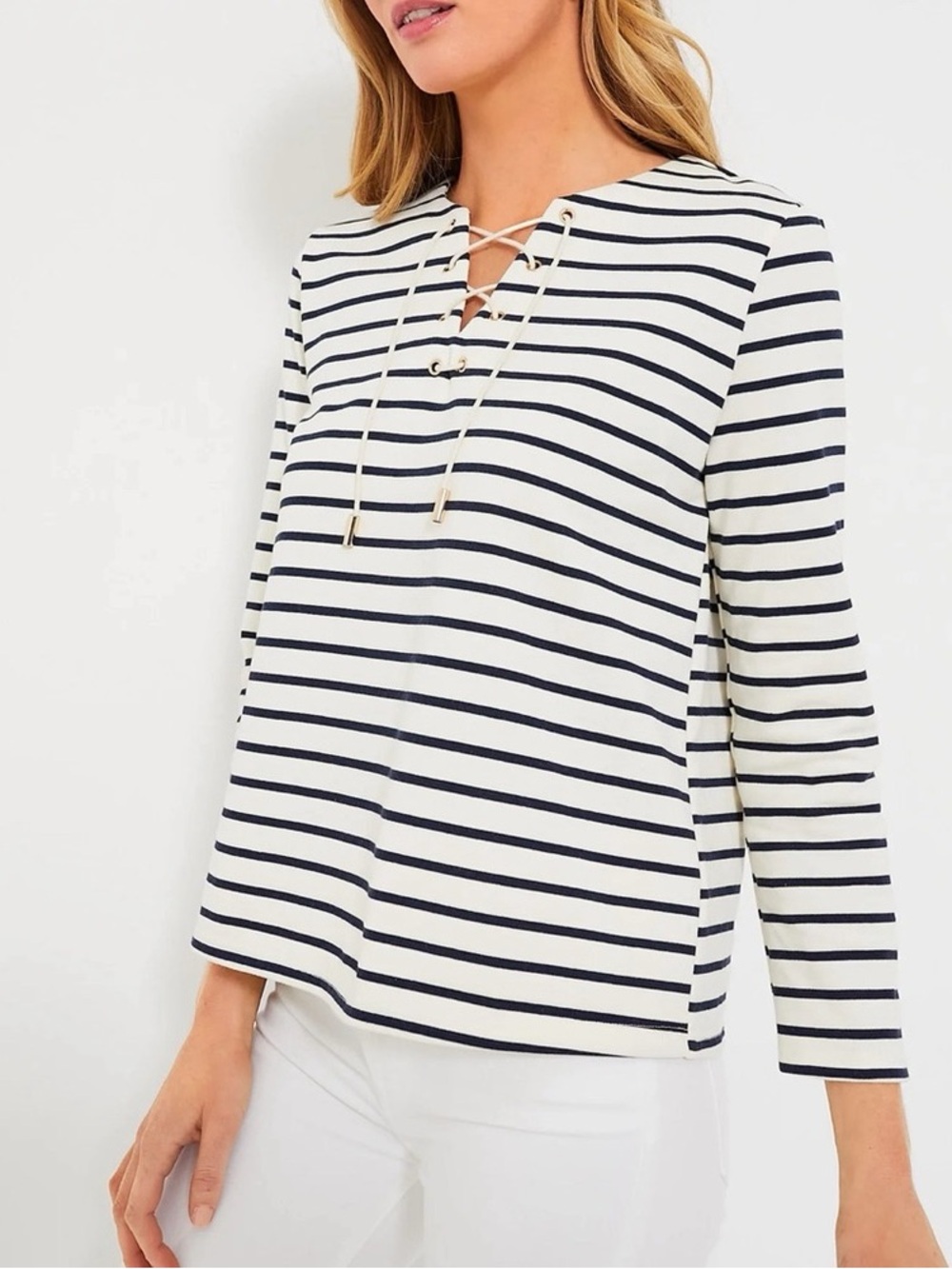 Pomander Place Navy Stripe Manon Pullover Size Medium